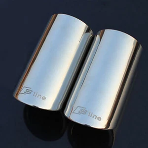2Pcs Stainless Steel Chrome Exhaust Muffler Tip Pipes For Audi A4 B8 A4L Q5 - Picture 1 of 6