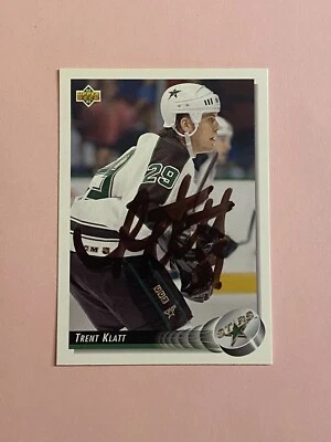 Trent Klatt 1992-93 Upper Deck IP Auto Autograph  - Image 1 of 3