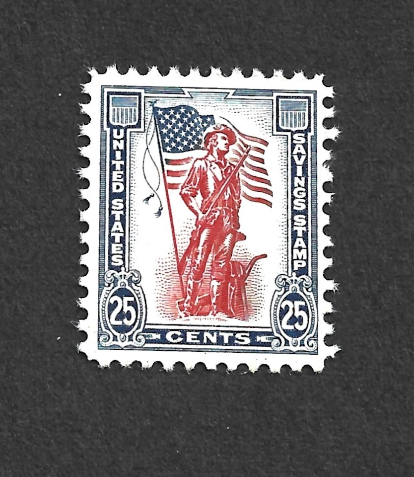 Экономящая марка США S7 25 ЦЕНТОВ Minute Man синяя и карминовая как новая NH 0G 1961 БЕСПЛАТНАЯ ДОСТАВКА - Изображение 1 из 1