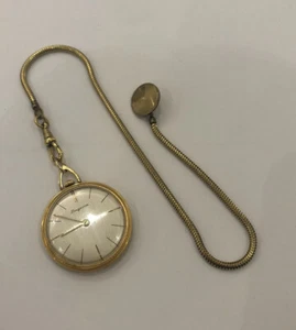 Beautiful pocket watch Dugena chain watch watch manual winding gold plated - Picture 1 of 4