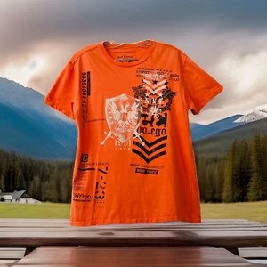 Camiseta para hombre roja camel manga corta gráfica naranja talla grande - Imagen 1 de 8
