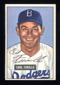 1951 BOWMAN BASEBALL KARTE # 81 CARL FURILLO BROOKLYN DODGERS HANDSIGNIERT SIGNED - Bild 1 von 2