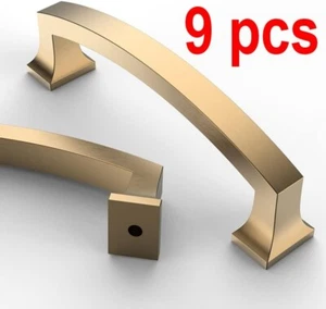 9 Pack 4 Inch (102mm) Hole Centers Champagne Bronze Kitchen Cabinet Handles 4.5" - Picture 1 of 7