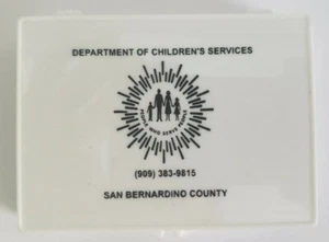 Department Of Children's Services San Bernardino County CA Plastic Box 3.5 x 2.5 - Picture 1 of 3