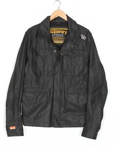 SUPERDRY Limited Waxed Look Biker Style Jacket Men Size L MJ4039