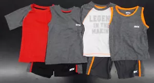 Kleinkind & Jungen STX 31 $ 35 3-teilig grau mit roten oder orangefarbenen Shorts Sets Größe 2T - 7 - Bild 1 von 1