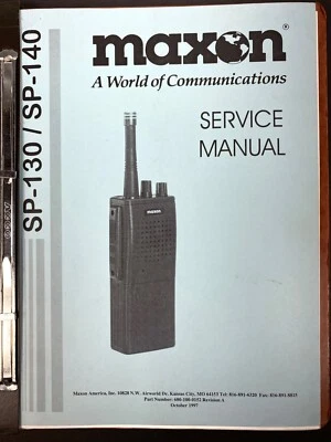 MAXON 1997 SP130/140 UHF/VHF Hand-Held Radio Service Manual - Image 1 of 4