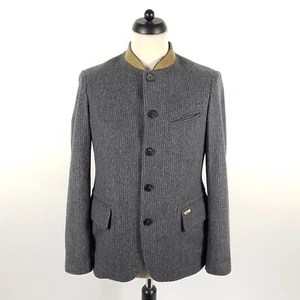 Luis Trenker Janker Herren Gr 48 Grau Gestreift Wolle Flanell Jacke Sakko Tracht - Imagen 1 de 8