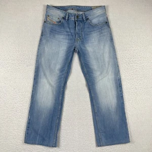 Diesel Jeans Mens 30x32 Blue Straight Larkee Button Fly (Hemmed Inseam 26") - Picture 1 of 19