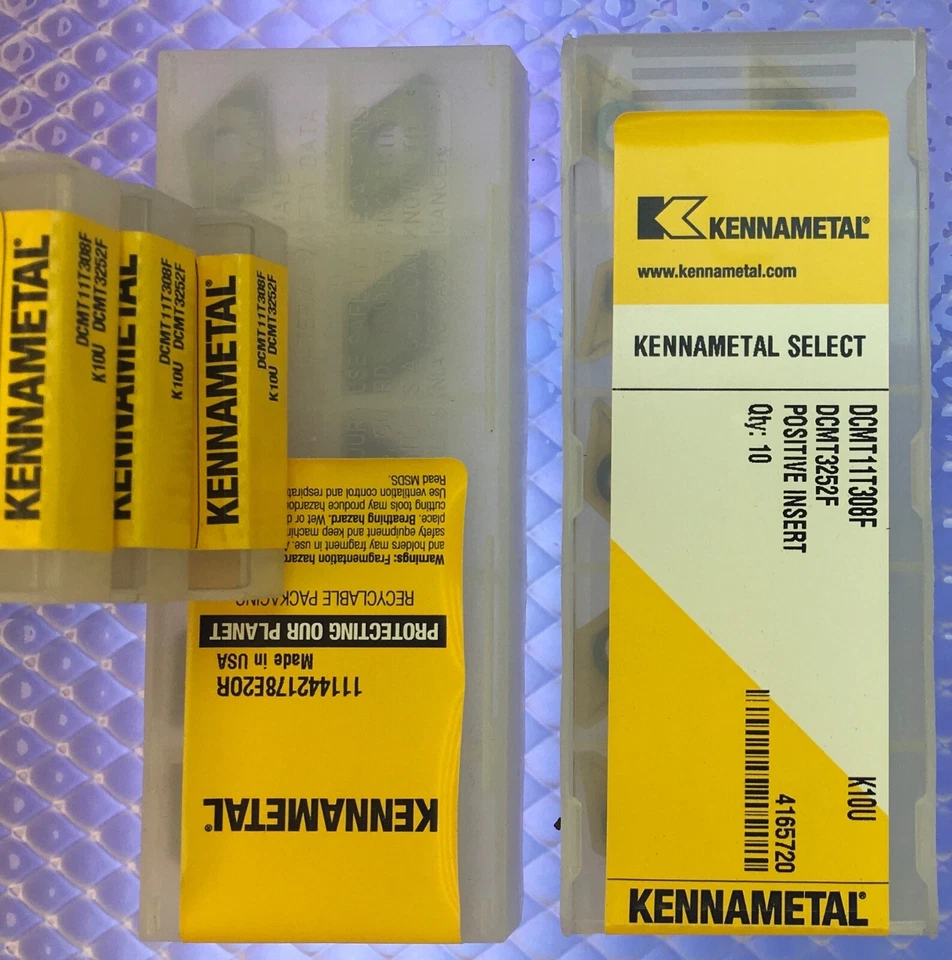 10pc KENNAMETAL DCMT 11T308F / DCMT 3252F Carbide Inserts; K10U🎯Machinist