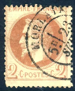 FRANCE 1863 2nd Empire Napoleon III 2c. Red-Brown on Buff Perf 14x13½ SG 105 VFU - Picture 1 of 2