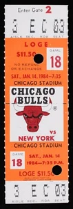 1984 Chicago Bulls vs. New York Knicks Chicago Stadium Full Ticket - Bild 1 von 1
