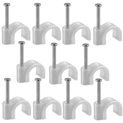 FIXPOINT ✅Nagelschellen Weiss 100 Stück 7mm Kabelschellen Komplett mit Nagel Schellen