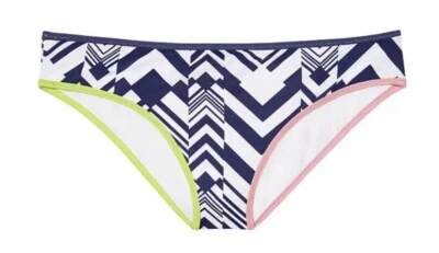 Parte inferior de bikini hipster clásica de natación VICTORIA'S SECRET azul blanco geo talla pequeña Foto 1 de 4