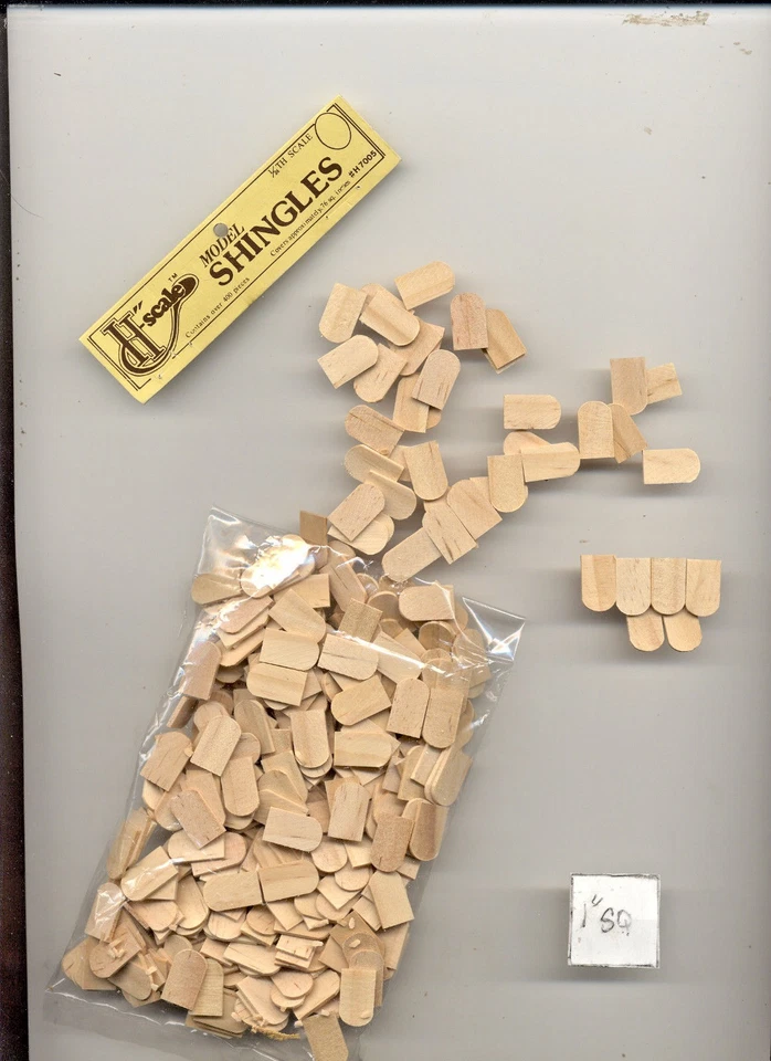 HALF SCALE SHINGLES FISHSCALE  1:24 Dollhouse roof  wooden  #H7005    - Image 1 of 1