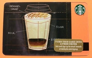 SCHEDA STARBUCKS 2015 ""ESPRESSO & CARMEL"" VHTF~UNICA~OTTIMO PREZZO~POPOLARE - Foto 1 di 2