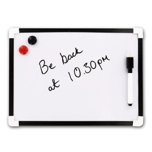 A4 Dry Wipe Magnetic Mini Office Whiteboard Notice Memo White Board Pen & Eraser