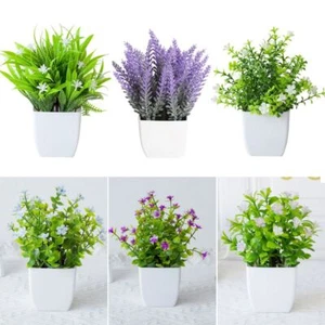 Fake Potted Flowers False Plants Simulated Tree Pot Plants Home Garden Decor - Picture 1 of 20