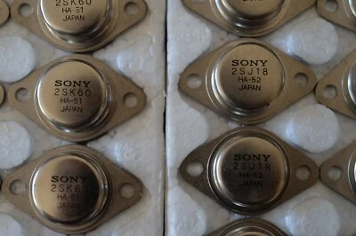 A pair of SONY V-FET TRANSISTORS 2SJ18 / 2SK60 NOS Original - Image 1 of 4