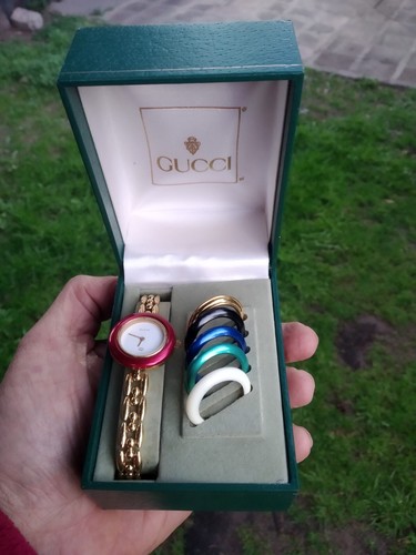 Vintage Gucci Change Bezel 11 12.2 6 colori donna originale GIAPPONE [con scatola]