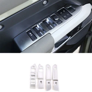 For LR Defender 110 2020-2023 Matte Silver Glass Window Switch Panel Cover Trims - Picture 1 of 4
