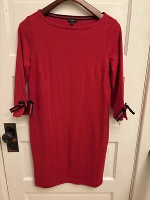 Talbots 100% Algodón Rojo Funda Lazo Mangas Talla Mediana Pequeña Nuevo Foto 1 de 4