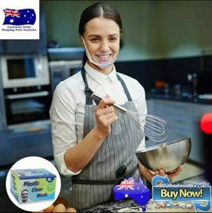 4 Resuable Transparent washable Protective Clear Face Masks, chef, retail staff - Picture 1 of 11