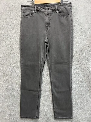 J Jill Jeans Women’s Size 12 Gray High Rise Straight Leg Denim Grunge Rock - Image 1 of 4