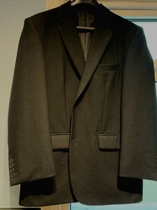 Mens 100% Wool Classic Herringbone Jacket Black Ex Hire Formal/Masonic/Funeral  - Picture 1 of 10