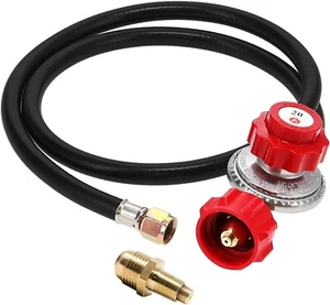 Regulador De Gas Propano 3/8 4 Pies Y Manguera 0 a 20 PSI Ajustable Para Estufa - Picture 1 of 8