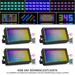 4x 110W RGBW 288 LED DMX Oświetlenie sceniczne Wall Washer Listwa świetlna Stroboskop Show - Zdjęcie 1 z 16