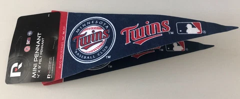 Pair of Minnesota Twins Mini Felt Pennants 4" x 9" - Wincraft - New Cover