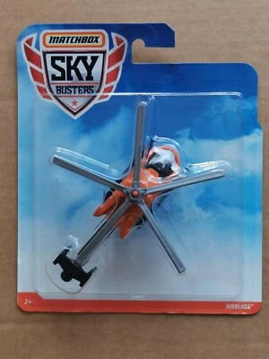 Matchbox 2019 Skybusters Aeroblade Helicopter Chopper Orange MOC - Image 1 of 3