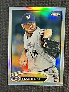 2012 Topps Chrome Baseball Refractor Shaun Marcum Milwaukee Bucks #58 - Picture 1 of 2