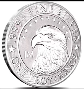 1 Oz JM Bullion Eagle .999 Fine Silver Round Reverse Proof-Like BU - Picture 1 of 2