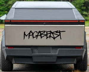 NEW - MAGABEAST Text Hood Tailgate Vinyl Decal 40 x 10 (Fits Tesla Cybertruck) - Picture 1 of 24