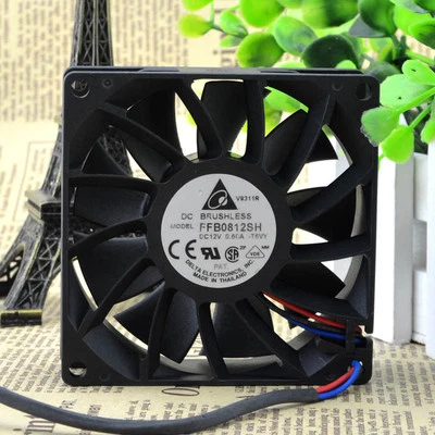 DELTA FFB0812SH 80x80x25MM 4500rpm 12VDC 0.6A 3-Wires Case Cooling Fan - Image 1 of 4
