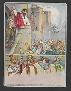 Antike christliche Unterrichtskarte - Ein Gefangener im Schloss - Lektion 13, Sep 1916 - Bild 1 von 2