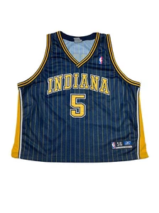 REEBOK Authentic Jalen Rose #5 Indiana Pacers Blue Jersey Men SZ 56 EUC RARE NBA - Picture 1 of 13