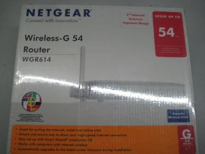 NETGEAR WGR614 54 Mbps 4-Port 100 Mbps Verkabelt Router (WGR614GR) - Bild 1 von 4