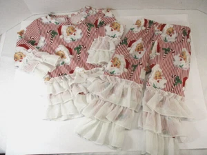 WEIHNACHTSOUTFIT Mädchen 12-18 Monate (80) Weihnachtsmann Rüschen 2-teiliges Set leicht - Bild 1 von 23