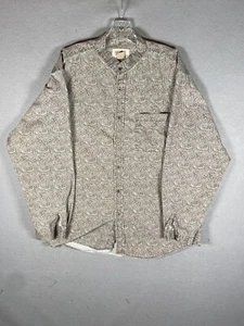 Scully Western Shirt Mens XL Paisley Band Collar Grandfather Cowboy Rodeo - Picture 1 of 12