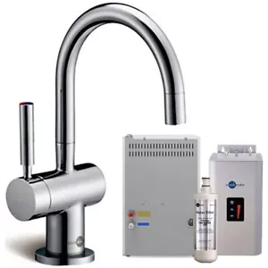 Insinkerator Brushed Steel Boiling Hot & Filtered Chilled Cold Water Tap & Tank - Picture 1 of 10