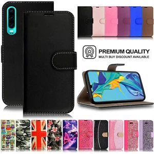 Case for Huawei P20 P30 Pro Lite 2019 Leather Magnetic Flip Wallet Stand Cover - Picture 1 of 25