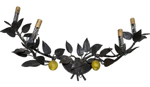 Antique Tole Painted Lemons Wall Sconces Solid Brass 4 Light - Picture 1 of 6