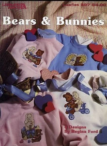 Leisure Arts Cross Stitch Patterns  Bears & Bunnies for Waste Canvas #897 - Picture 1 of 2