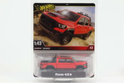 1:43 Hot Wheels Premium 2024 Reale Riders RAM 4x4 Pick-Up Red Nero - Immagine 1 di 4