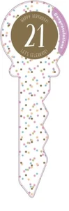 Landmark 21 Small Birthday Key Confetti Novelty Birthday Decor Display Sign Gift - Picture 1 of 3