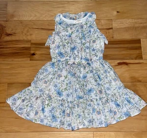 CREWCUTS GIRLS BLUE PASTEL FLORAL DRESS SIZE 6 EXCELLENT COND LD6 WORN ONCE - Picture 1 of 4