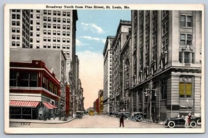 St. Louis Missouri Broadway Norden von Pine Street Postkarte - Bild 1 von 2